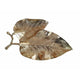 Decor Platter | 16" | Dual Leaf | Aluminum | Gold