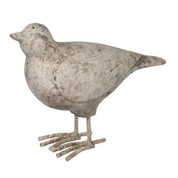 Seagull Figurine | 8" | Cement Table Decor | Weathered White
