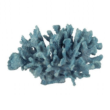 Pax Accent Decor | 10" | Faux Coral | Powder Blue Resin