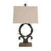 Table Lamp | 26" | Laurel Wreath Iron | Off White Black