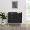 Dresser Chest | 31" | 3 Drawer | Rattan Front | Black Gold