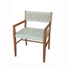 Kia Armchair | 21" | Acacia Wood | Cotton Woven | Natural Cream