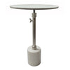 Side Table | 24" | Marble Top | Aluminum Pedestal | White