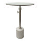 Side Table | 24" | Marble Top | Aluminum Pedestal | White