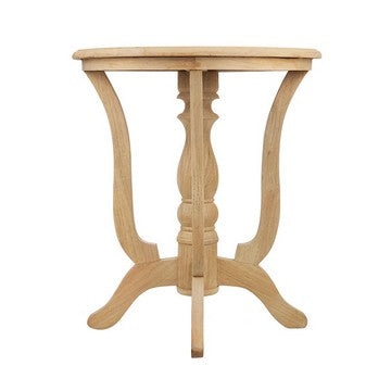 28 Inch Round Side Table Turned Legs Classical Style Wood Grain Brown By Casagear Home BM285112