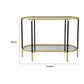 30 Inch Console Sideboard Table Oblong Mirrored Top Black Gold By Casagear Home BM285113
