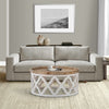 Ode Coffee Table | 32" | Round | Quatrefoil Design | Brown White