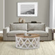 Ode Coffee Table | 32" | Round | Quatrefoil Design | Brown White