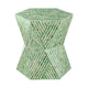 Stool Table | 20" | Capiz Shell | Hexagonal Geometric | Green