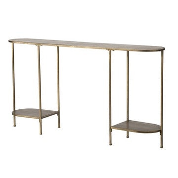 Console Table | 57" | Oval | Steel Frame | Bronze Finish