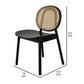 Ada 24 Inch Dining Chair Cane Rattan Back Beech Wood Set of 2 Black By Casagear Home BM285132