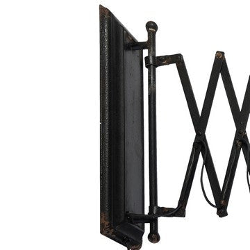 18 Inch Wall Mounted Lamp Extendable Accordion Arm Iron Antique Black By Casagear Home BM285137
