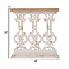 32 Inch Console Table Fir Wood Traditional Scrollwork Antique White By Casagear Home BM285142