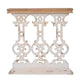 Console Table | 32" | Fir Wood | Scrollwork Base | Antique White