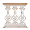 32 Inch Console Table, Fir Wood, Traditional, Scrollwork, Antique White By Casagear Home