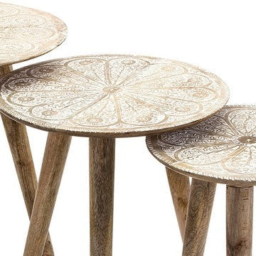 25 22 19 Inch 3 Piece Nesting Tables Mango Wood Splayed Legs Natural By Casagear Home BM285152