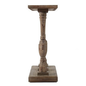 36 Inch Console Table Fir Wood Classical Turned Pedestal Base Gray By Casagear Home BM285154