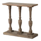 36 Inch Console Table, Fir Wood, Classical Turned Pedestal Base, Gray By Casagear Home
