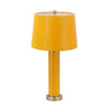 Table Lamp | 27" | Vegan Faux Leather | Iron Base | Bright Orange Yellow