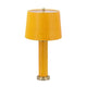 Table Lamp | 27" | Vegan Faux Leather | Iron Base | Bright Orange Yellow