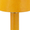 27 Inch Modern Table Lamp Vegan Faux Leather Iron Bright Orange Yellow By Casagear Home BM285167