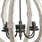 22 Inch 6 Light Wood Chandelier Candelabra Style,Classic White Finish By Casagear Home BM285175