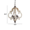 20 Inch 4 Light Wood Chandelier Classic Candelabra Style Vintage White By Casagear Home BM285176
