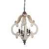 Chandelier | 20" | 4 Light | Candelabra Style | Vintage White