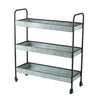 Rolling Cart | 40" | Metal | 3 Tier Shelves | Galvanized Gray