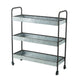 Rolling Cart | 40" | Metal | 3 Tier Shelves | Galvanized Gray