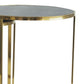 24 22 21 Inch Nesting Table Gold Stainless Steel Vegan Faux Leather Top By Casagear Home BM285183