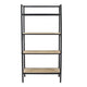 47 Inch Standing Bookshelf Modern 4 Tier Fir Wood Iron Black Brown By Casagear Home BM285196