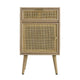 Keli 28 Inch Accent Cabinet 1 Drawer Pine Woven Rattan Design Natural By Casagear Home BM285208