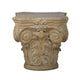 18 Inch Column Pedestal Classic Carved Scrollwork Floral Antique White By Casagear Home BM285209