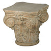 18 Inch Column Pedestal Classic Carved Scrollwork Floral Antique White By Casagear Home BM285209