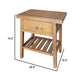 26 Inch Side Table Classic Look Drawer Slatted Shelf Modern Wood Brown By Casagear Home BM285211