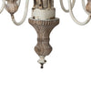 Kol 22 Inch Traditional 6 Light Chandelier Fir Wood Iron Antique White By Casagear Home BM285214
