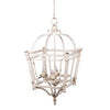 Chandelier | 18" | Birdcage Design | Iron | Antique White