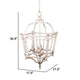 18 Inch Chandelier Birdcage Design Iron Farmhouse Weathered Antique White By Casagear Home BM285215