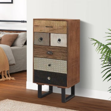 Dresser Chest | 42" | Tall | 6 Drawers | Sled Base | Multicolor