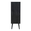 Dana 40 Inch Storage Cabinet Wood Frame 2 Shelves 2 Rattan Doors Black By Casagear Home BM285226