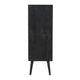 Dana 40 Inch Storage Cabinet Wood Frame 2 Shelves 2 Rattan Doors Black By Casagear Home BM285226