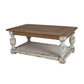 47 Inch Classic Coffee Table, Rectangular, Carved Leg, Bottom Shelf, Brown By Casagear Home