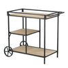 Bar Cart | 32" | 3 Tier | Fir Shelves | Iron Frame | Black Brown