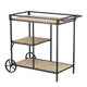 Bar Cart | 32" | 3 Tier | Fir Shelves | Iron Frame | Black Brown