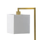 25 Inch Modern Geometric Table Lamp Square Shade White Marble Base Gold By Casagear Home BM285255