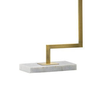 25 Inch Modern Geometric Table Lamp Square Shade White Marble Base Gold By Casagear Home BM285255