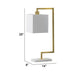 25 Inch Modern Geometric Table Lamp Square Shade White Marble Base Gold By Casagear Home BM285255