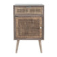 Pia 28 Inch Accent Cabinet 1 Drawer Pine Wood Woven Rattan Door Brown By Casagear Home BM285262