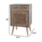 Pia 28 Inch Accent Cabinet 1 Drawer Pine Wood Woven Rattan Door Brown By Casagear Home BM285262